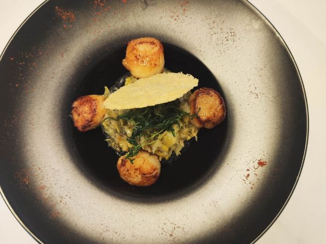 Notre Table Noix de StJacques poêlées, risotto